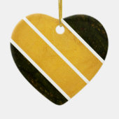 Groen Goud Witte Lijnen Keramisch Ornament (Voorkant)