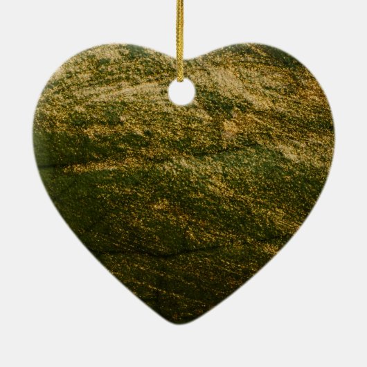 Groen Goud Witte Lijnen Keramisch Ornament (Achterkant)