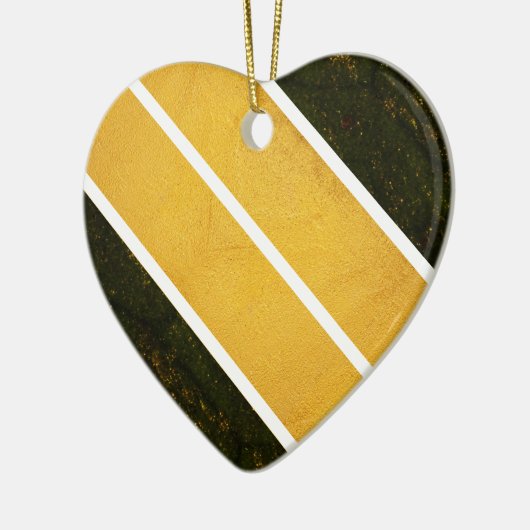 Groen Goud Witte Lijnen Keramisch Ornament (Links)