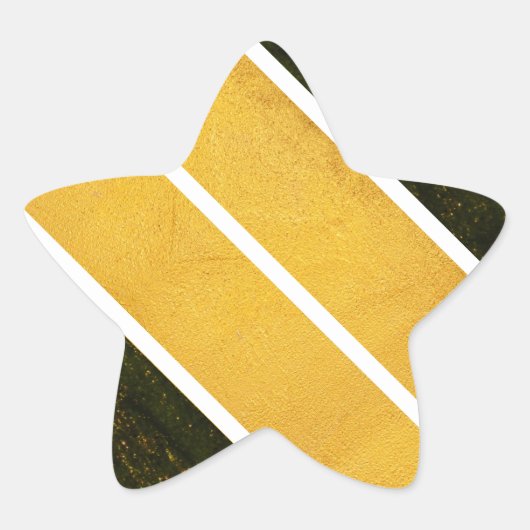 Groen Goud Witte Lijnen Ster Sticker (Voorkant)