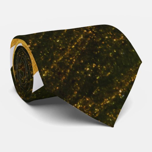 Groen Goud Witte Lijnen Stropdas (Opgerold)