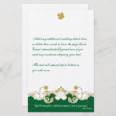 Groen, goud, witte scrollers, shamrocks Stationery Briefpapier (Voorkant / Achterkant)
