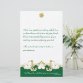 Groen, goud, witte scrollers, shamrocks Stationery Briefpapier (Staand voorkant)