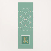 Groen Goud Witte Zaad van Leven Monogram Yogamat (Voorkant)