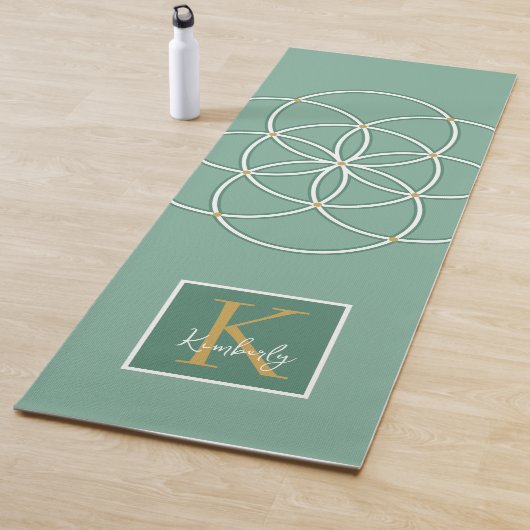 Groen Goud Witte Zaad van Leven Monogram Yogamat (In situ)