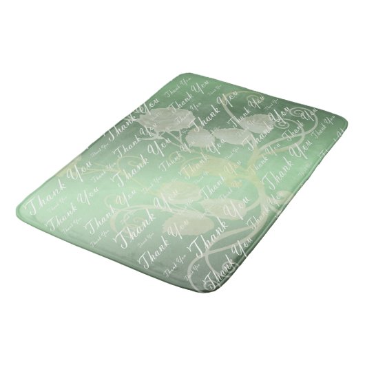 groen, goud, zilver, dank + jou, bloemen, bloem, badmat (Gekanteld)