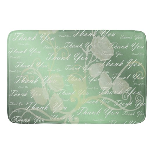 groen, goud, zilver, dank + jou, bloemen, bloem, badmat (Voorkant)