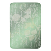 groen, goud, zilver, dank + jou, bloemen, bloem, badmat (Voorkant Verticaal)