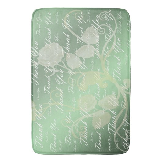 groen, goud, zilver, dank + jou, bloemen, bloem, badmat (Voorkant Verticaal)