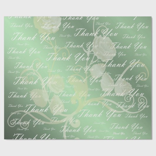 groen, goud, zilver, dank + jou, bloemen, bloem, cadeaupapier (Vlak)