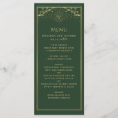 Groen Goud Zon en Maan Tarot Kaart Wedding Menu (Voorkant)