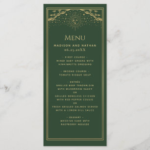 Groen Goud Zon en Maan Tarot Kaart Wedding Menu