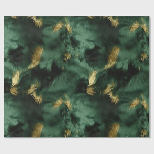 Groen Goud Zuidwest Koeienhuid Cadeaupapier (Vlak)