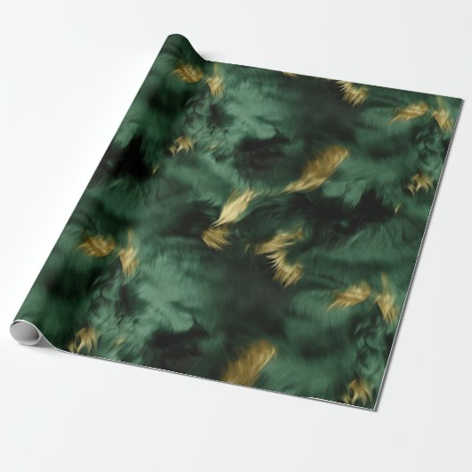 Groen Goud Zuidwest Koeienhuid Cadeaupapier (Uitgerold)