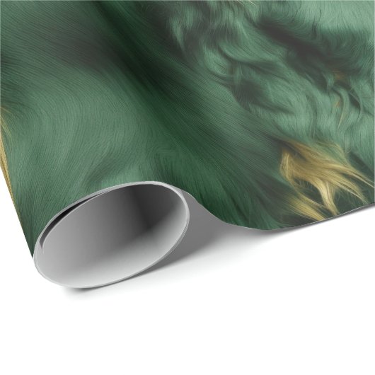 Groen Goud Zuidwest Koeienhuid Cadeaupapier (Rol Hoek)