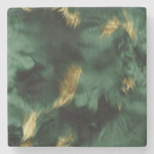 Groen Goud Zuidwest Koeienhuid Stenen Onderzetter (Voorkant)