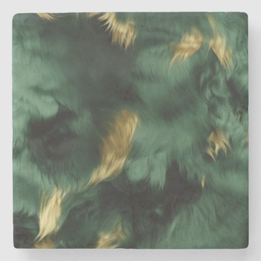 Groen Goud Zuidwest Koeienhuid Stenen Onderzetter (Voorkant)