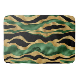 Groen Goud Zwart Glitter Golven Badmat