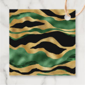 Groen Goud Zwart Glitter Golven Bedankjes Labels (Achterkant)