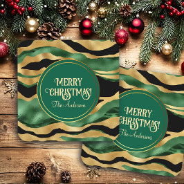 Groen Goud Zwart Glitter Golven Bier Onderzetter