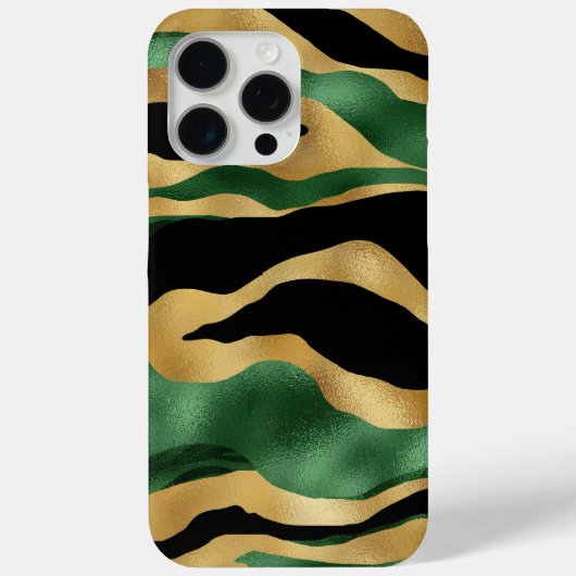 Groen Goud Zwart Glitter Golven Case-Mate iPhone Case (Achterkant)