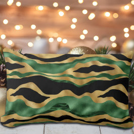 Groen Goud Zwart Glitter Golven Kussen