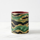 Groen Goud Zwart Glitter Golven Mok (Midden)