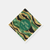 Groen Goud Zwart Glitter Golven Servet (Hoek)