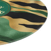 Groen Goud Zwart Glitter Golven Snijplank (Hoek)