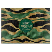 Groen Goud Zwart Glitter Golven Snijplank (Voorkant)