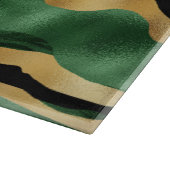 Groen Goud Zwart Glitter Golven Snijplank (Hoek)