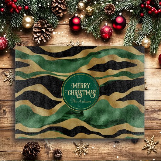 Groen Goud Zwart Glitter Golven Snijplank