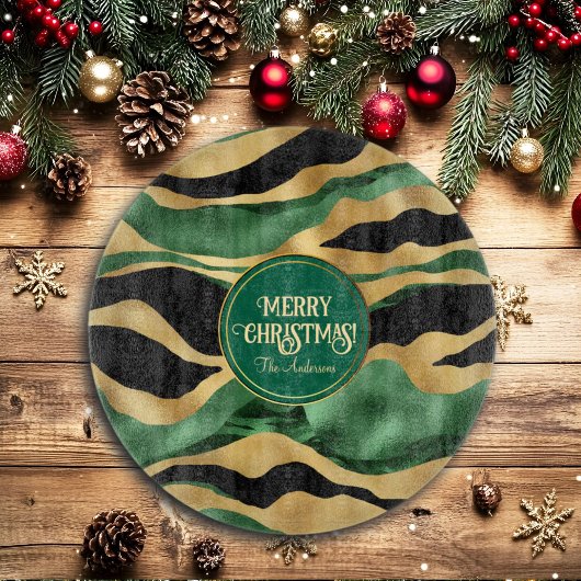 Groen Goud Zwart Glitter Golven Snijplank