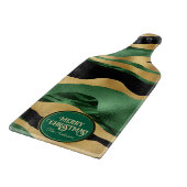 Groen Goud Zwart Glitter Golven Snijplank (Hoek)