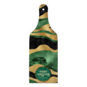 Groen Goud Zwart Glitter Golven Snijplank (Voorkant)