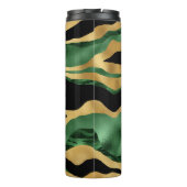 Groen Goud Zwart Glitter Golven Thermosbeker (Achterkant)