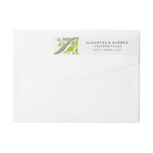 Groen & Goudblad Ingelijste Waterverf Bruiloft