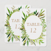 Groen & Goudblad Omlijste Tafel Nummers voor de Br Kaart (Voorkant / Achterkant)