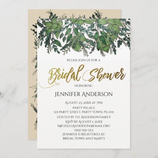 Groen goudblauw Vrijgezellenfeest Kaart (Voorkant / Achterkant)