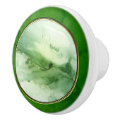 Groen Gouden Abstracte Aangepaste Foto Keramische Knop (Rechts)