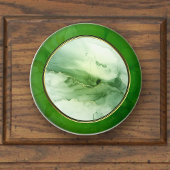 Groen Gouden Abstracte Aangepaste Foto Keramische Knop