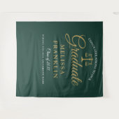 Groen gouden afstudeerfoto-achtergrond voor rechte wandkleed (Voorkant (horizontaal))