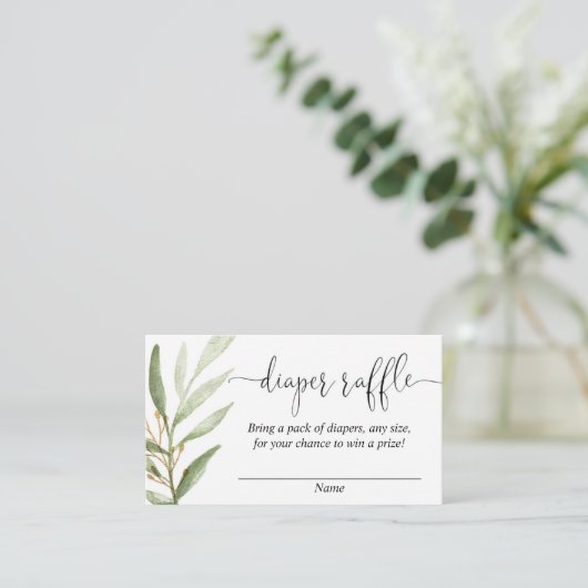 groen gouden baby shower luier verloting kaarten (Staand voorkant)