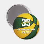 Groen gouden basketbalclubs - kleuren magneet (Voorkant / Achterkant)