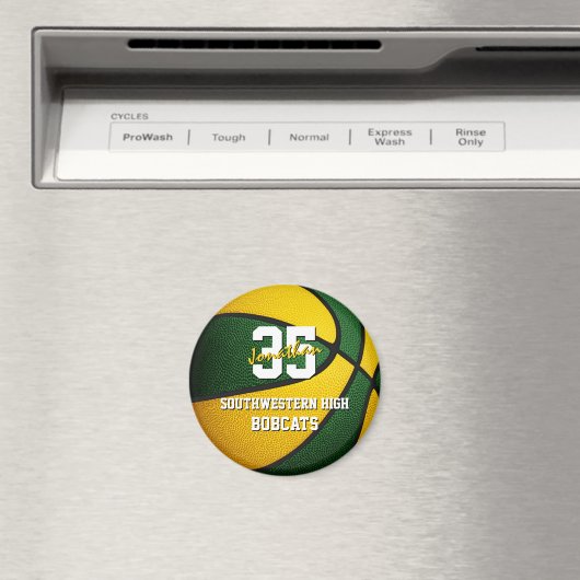 Groen gouden basketbalclubs - kleuren magneet (Insitu (Vaatwasser))