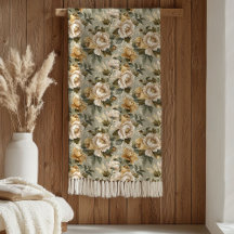 Groen Gouden Bloemendeken Modern Pastel Elegant