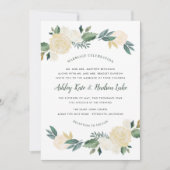 Groen Gouden Bloemengewas Huwelijksviering Kaart (Voorkant)