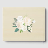 Groen Gouden Bloemige Gebladerte Trouw Monogram Gastenboek (Achterkant)