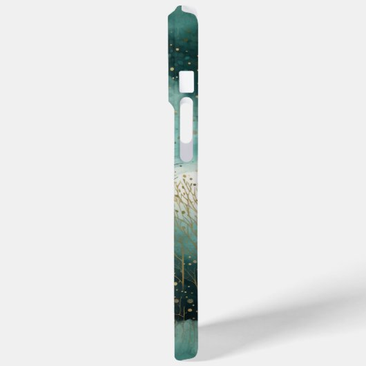 Groen Gouden Bomen met Vogels Kerstmis Case-Mate iPhone Case (Achterkant / Links)