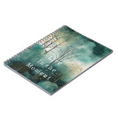 Groen Gouden Bomen met Vogels Kerstmis Notitieboek (Linkerzijde)